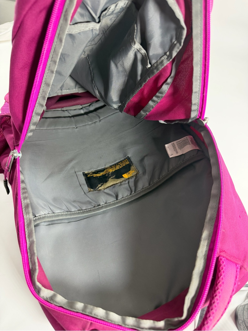 The North Face Haystack Backpack Pink Bird Print School Laptop Travel Bag - Picture 6 of 11